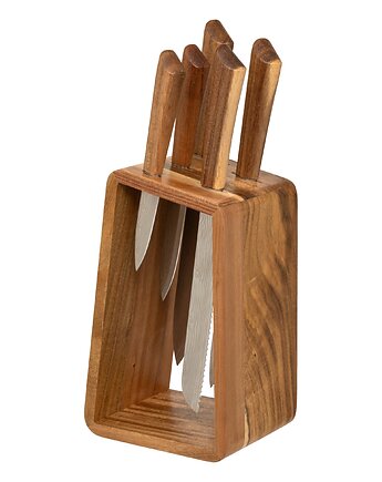 Komplet noży kuchennych w drewnianym stojaku 36,3x15,2x11,3 cm KOMELEK, MIA home