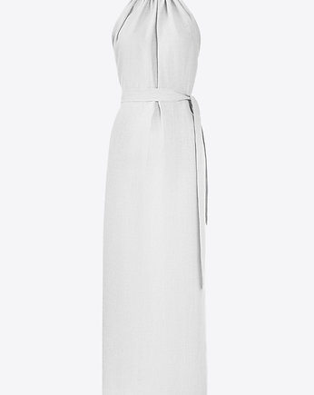Lniana sukienka elegancka maxi - Amalfi Biały, Holystic