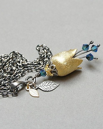 Dzwonek /metalic blue/ - naszyjnik, Katia i krokodyl