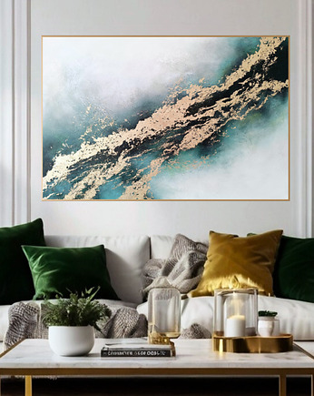 BLASK NATURY Ręcznie malowany obraz ze złotem 100x70 cm, Anna Jatczak Art