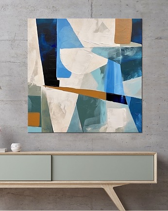 Geometryczna abstrakcja do salonu 10 - wydruk na płótnie, AnnSayuri ART