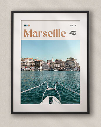 Minimalistyczny plakat Marsylia Francja, DAPIDOKA