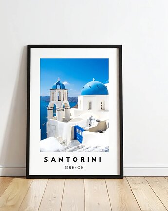 PLAKAT travel poster Santorini Grecja zdjęcie personalizacja prezent, black dot studio
