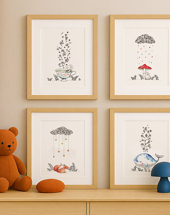 Zwierzątka, zestaw ilustracji, JUST ILUST Justyna Małczak