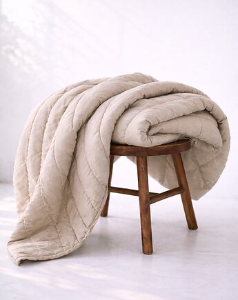 Lniana kołdra bezposzewkowa 140x200cm - naturalny