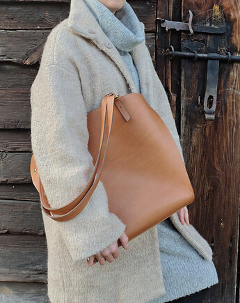 Shopper Japandi skórzana torba na ramię, PAWDECO