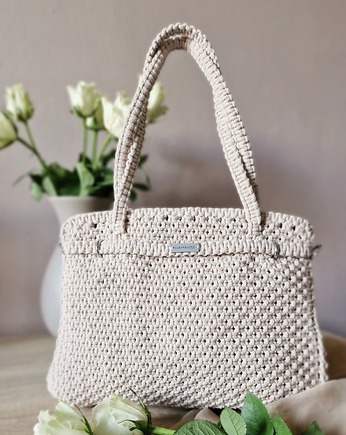 Torebka ze sznurka Classic - piaskowa, Damariz