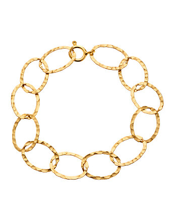 Bransoletka srebrna pozłacana duże ogniwa BLOSSOM, BEMOON