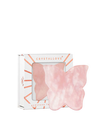 CRYSTALLOVE Płytka gua sha motylek z kwarcu, CRYSTALLOVE