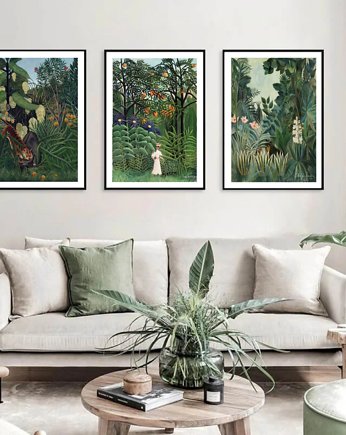 Plakaty vintage Rousseau dżungla tropikalne, black dot studio