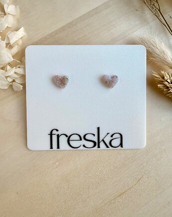 Kolczyki Serduszka marmurki ze srebrem LIMITOWANE, freska