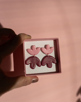 Wiszące kolczyki  TULIPANY, Dwie Gliny