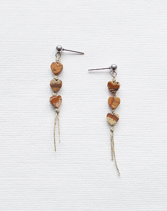 Kolczyki serduszka Jaspis, galeria nuit