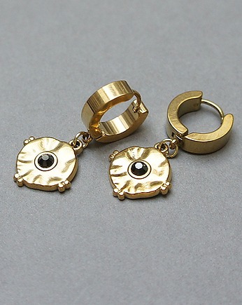 Kolczyki pozłacane Alloys Collection Coins /black vol. 2/ , KiKa pracownia