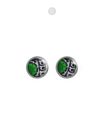 Kolczyki GREEN 7 mm - stalowe sztyfty, Olga Zielińska