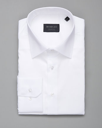 koszula bawełna lavello dł. rękaw classic fit biały 00235 164/170 40, BORGIO