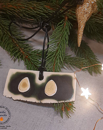 Wisior z porcelany ,,dwa groszki", Dzika Ceramika