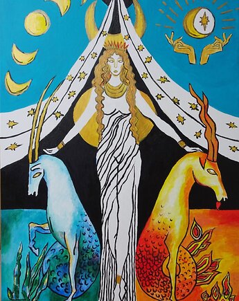 Duży obraz olej na płótnie arcykapłanka, alice oil on canvas