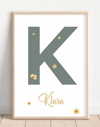Plakat personalizowany z literą i imieniem, Mała Pracownia DK