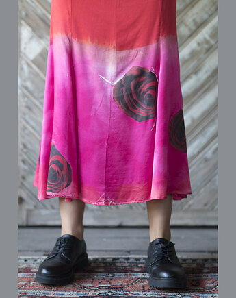 Długa spódnica jedwabna Czarna Róża, IMADEONE