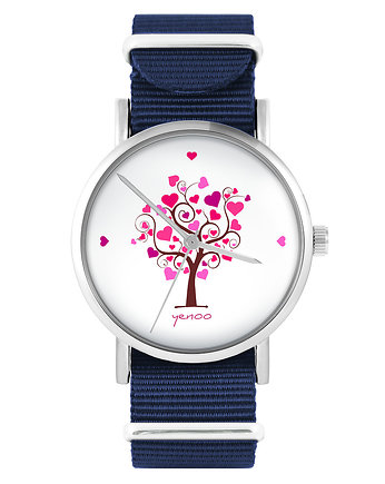 Zegarek - Drzewko miłości - granatowy, nylonowy, yenoo