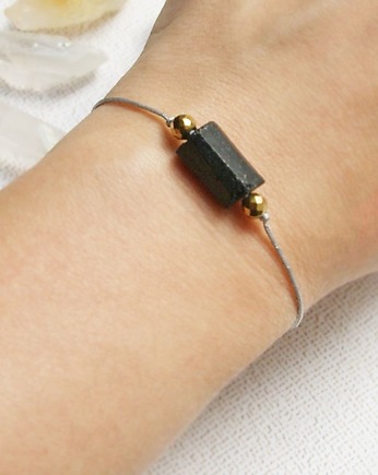 Ochronna bransoletka - czarny turmalin, kaktusia