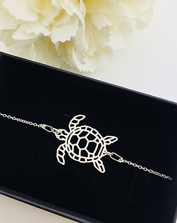 Bransoletka z żółwiem,srebrny żółw, Anemon Atelier