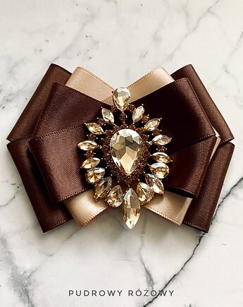 Brosza  z cudownym szampańskim kryształem new, Pudrowy Różowy