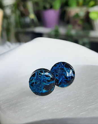 Kolczyki sztyfty z mchem, duże, Figa handmade accessories