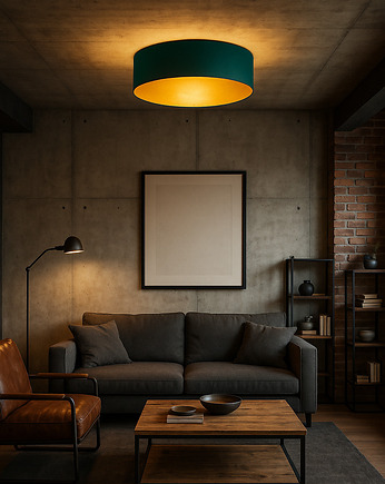 Nowoczesna lampa sufitowa do salonu z abażurem DUBAJ GOLD o średnicy 60 cm, LYSNE
