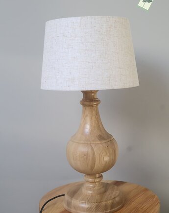 Lampa stołowa drewniana z abażurem , PiorunowoSzafa