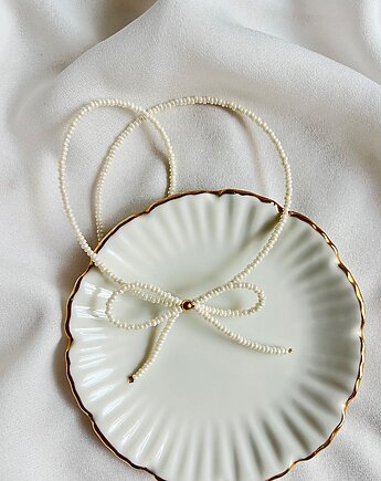 Naszyjnik z kokardką perłowy, MaLa Jewellery