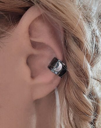 Nausznica  MOON srebro 925 oksydowane, ZIĘBA