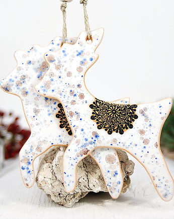 1 Ręcznie malowany ceramiczny renifer, 10FingersArt