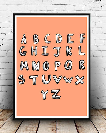 plakat alfabet łososiowy, MUKI design