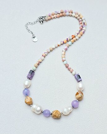 Naszyjnik Lawenda w Jaspisach Srebro, ILEA