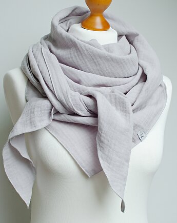 Wiosenna chusta muślinowa damska, uniwersalna chusta bawełniana, Pracownia Rękodzieła Zolla