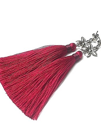 Boho - flower /szkarłat/  - kolczyki, Katia i krokodyl