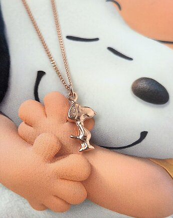 SNOOPY- naszyjnik srebro,złoto,róż, ISSI Jewelry