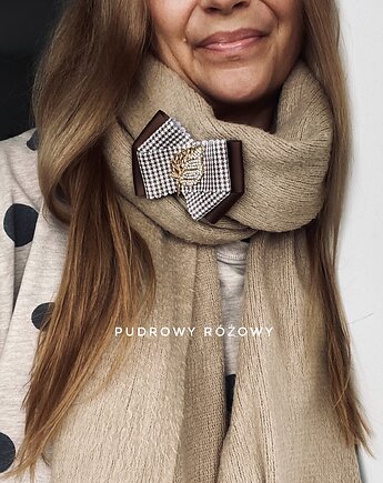 Brosza z liściem ze ślicznym liściem z kryształków   Liść, Pudrowy Różowy