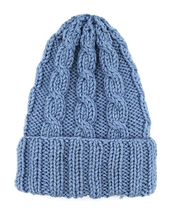Czapka wełniana warkocze, WOOLLY