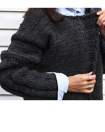 Szary sweter  Oversize z wełną, Mademoiselle Patrini