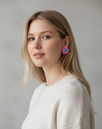 Kolczyki Kwiatki Pinky, Hellaclay