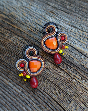Autumn Garden - etniczne kolczyki soutache, Mró Soutache