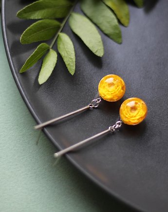 Długie wiszące kolczyki z kwiatami, Bioevgenika Jewelry