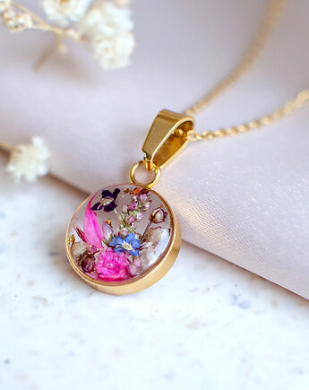 Wisiorek z kompozycją kwiatową, nature gift