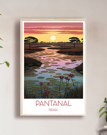 Brazylia - Pantanal - Plakat, pamiątka dla podróżnika, Black Sapphire Art