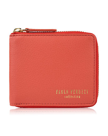 Portfel damski skórzany mały pomarańczowy poziomy z RFID KV-04-OR, Paolo Peruzzi