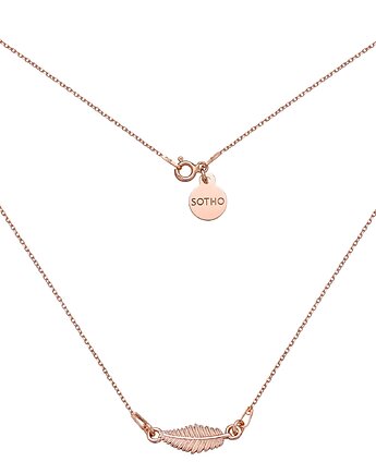 Naszyjnik z różowego złota z liściem, SOTHO
