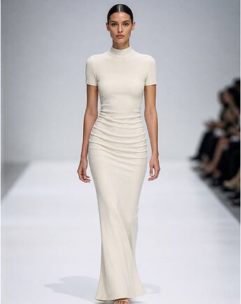 Sukienka ecru YY300065, YULIYA BABICH